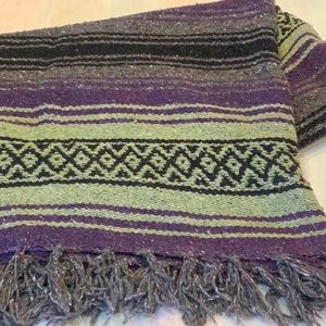 Franks textiles vintage Mexican woven throw blanket 45”x70”